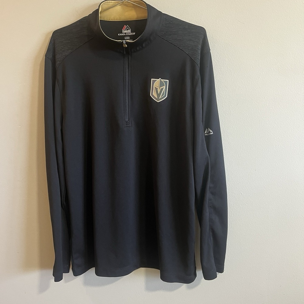 Vegas‎ Golden Knights Majestic CoolBase 1/4 Zip NHL Hockey Jacket Size L